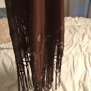 Brown and silver sarong/shaul with fridge